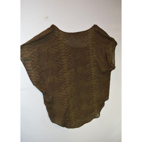 Joie Silk Blouse Snake Print Small Brown Short Sleeve Casual Ladies - Picture 8 of 8